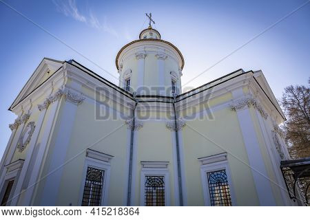 Facade Of The Church Of The Nativity Of The Virgin. Marfino, Russian Federation
