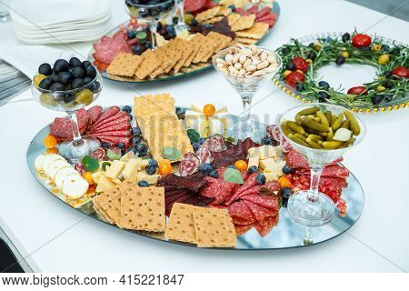 Delicious Dish On The Buffet Table. Cold Appetizers From The Chef For The Celebration