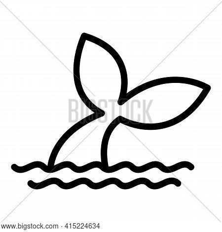 Grampus Tail Icon. Outline Grampus Tail Vector Icon For Web Design Isolated On White Background