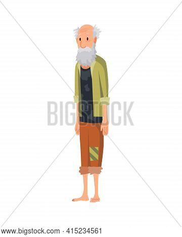 Homeless People. Sad Jobless People In Dirty Clothes Begging Money. Unemployment Men Needing Help. B