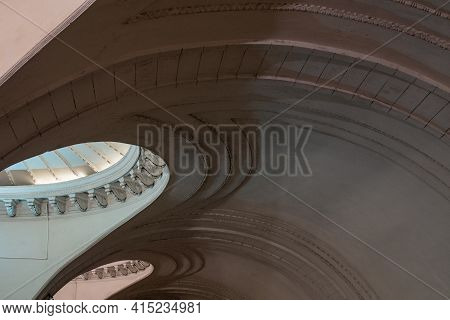 View From Below At The Ceiling Of The Hall In The Subway