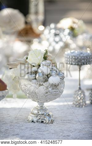 Decorative Sofreh Aghd Eggs For A Tradtional Persian Wedding In An Outdoor Ceremony