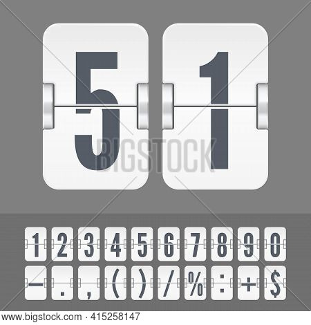 White Flip Numbers Vector & Photo (Free Trial) | Bigstock