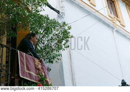 Cordoba, Spain - April 1, 2021: Saetas Del Pueblo In The Jewish Quarter