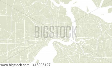 Pale Yellow And White Vector Background Map, Jacksonville City Area Streets And Water Cartography Il