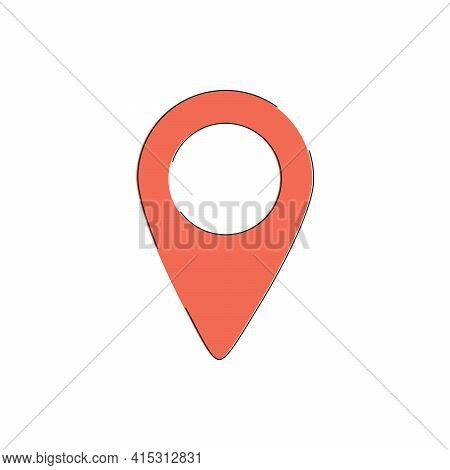 Vector Icon Of Simple Forms Of Point Of Location. Pin Map Place Location Icon, Vector Illustration W