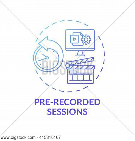 Pre-recorded Sessions Concept Icon. Virtual Event Content Idea Thin Line Illustration. Disconnection
