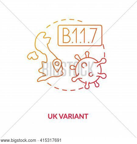 Uk Variant Concept Icon. Disease Becoming More Deadly And Difficult To Treat. Illness Types Increasi