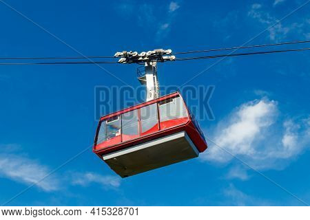 Cable Car On Ropeway Leading To A Top Of Tahtali Mountain In Antalya Province, Turkey