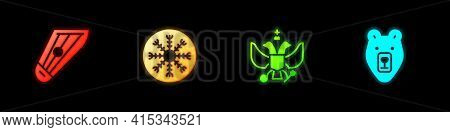 Set Kankles, Snowflake, National Emblem Of Russia And Bear Head Icon. Vector