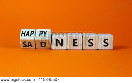 Happyness Or Sadness Symbol. Turned Cubes And Changed The Word 'sadness' To 'happyness'. Beautiful O
