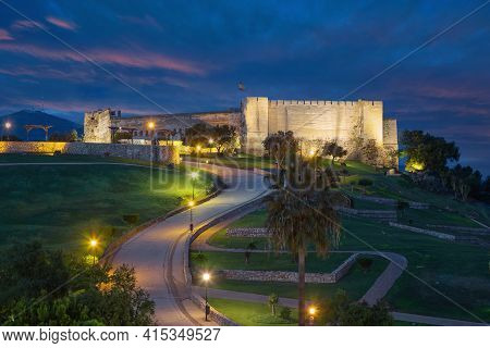 Fuengirola, Spain. View Of Sohail Castle (castillo Sohail) At Dusk