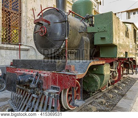 Historic Locomotive Dating Back To 19th Century Seen On Display In Front Of The Famous Former Hejaz 
