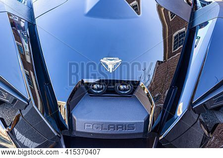 Alexandria, Va, Usa 11-28-2020: An Eye Catching Modern Stylish Polaris Slingshot Three Wheeled Motor