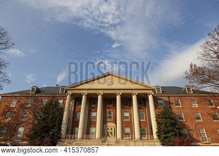 Bethesda, Md, Usa 11.21.2020: Exterior View Of The Main Historic Building (building 1) Of National I