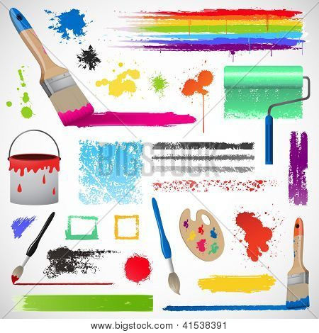 Éléments de splats peinture et peinture