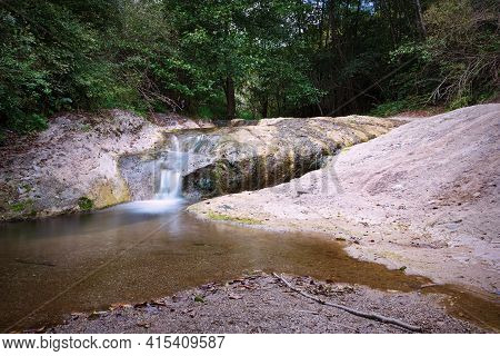 Detail Of La Gavane Waterfalls In Apuseni Mountains