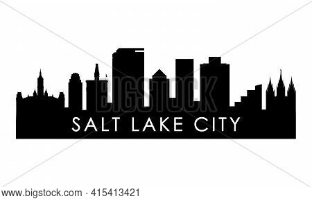 Salt Lake City Skyline Silhouette. Black Salt Lake City Design Isolated On White Background.