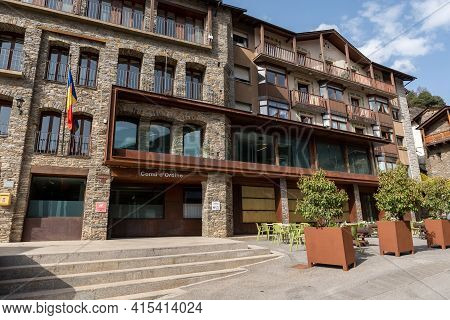 Ordino, Andorra: 2021 March 30: Comu De Ordino In Spring In Ordino, Andorra In The Pyrenees In 2021.