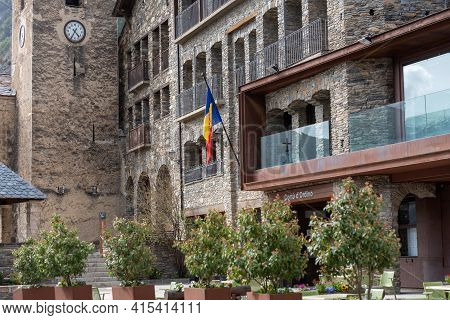 Ordino, Andorra: 2021 March 30: Comu De Ordino In Spring In Ordino, Andorra In The Pyrenees In 2021.