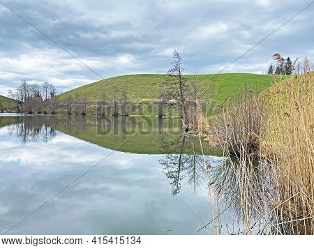 Late Winter And Early Spring On The Small Natural Lake Wilersee Or Wiler Lake Above The Canyon Of Th