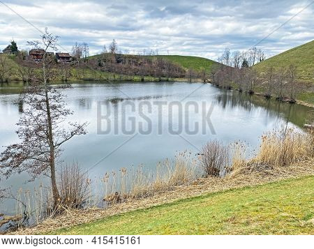 Late Winter And Early Spring On The Small Natural Lake Wilersee Or Wiler Lake Above The Canyon Of Th