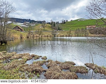 Late Winter And Early Spring On The Small Natural Lake Wilersee Or Wiler Lake Above The Canyon Of Th
