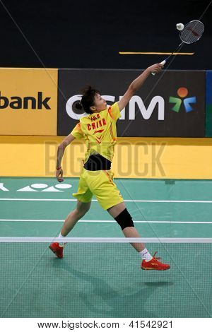 クアラルンプール - 1 月 15 日: 中国の八尾雪は彼女で予選の試合中に羽根を取得します