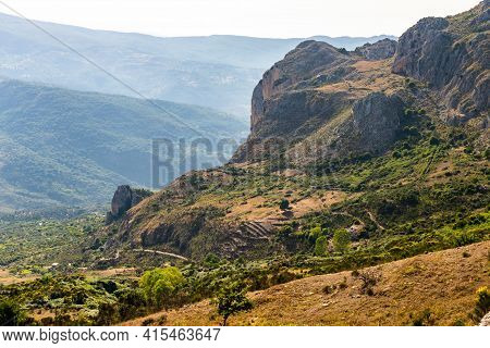 View Of Rocca Del Crasto Near Alcara Li Fusi Town In The Nebrodi Park, Sicily