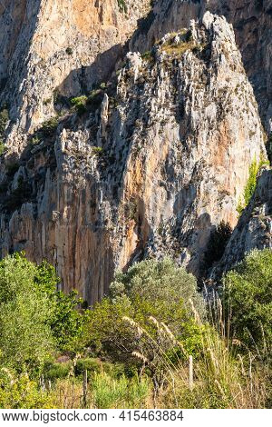 View Of Rocca Del Crasto Near Alcara Li Fusi Town In The Nebrodi Park, Sicily