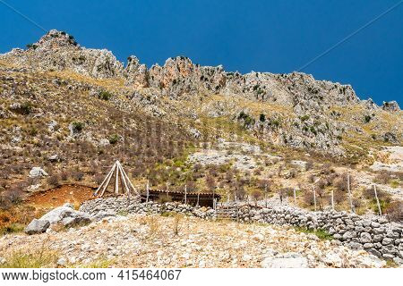 View Of Rocca Del Crasto Near Alcara Li Fusi Town In The Nebrodi Park, Sicily