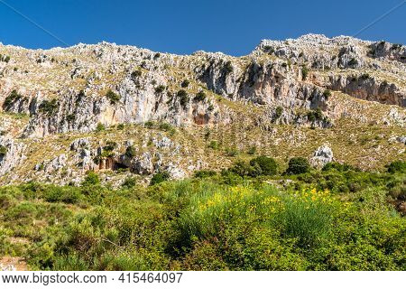 View Of Rocca Del Crasto Near Alcara Li Fusi Town In The Nebrodi Park, Sicily