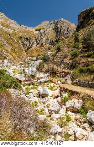 View Of Rocca Del Crasto Near Alcara Li Fusi Town In The Nebrodi Park, Sicily