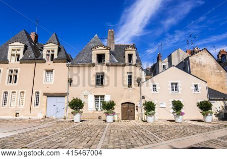 Angers, France - August 23, 2019: A Beautiful Place Saint-eloi Square In Downtown Of Angers In Maine