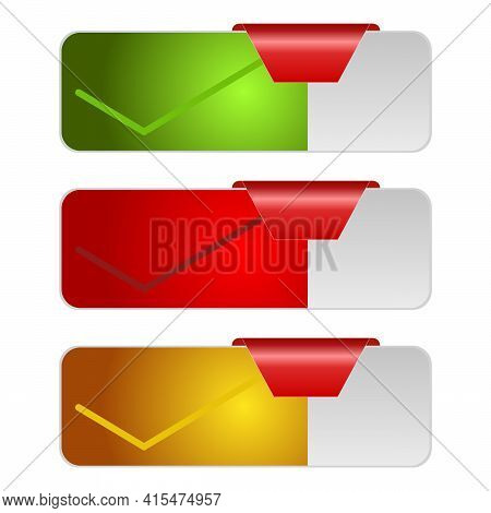Colorful Set Of Tree Banner For Your Web Design. Template Blank Frame. Jpeg Illustration.