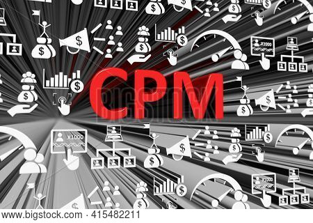 Cpm Concept Blurred Background 3d Render Illustration