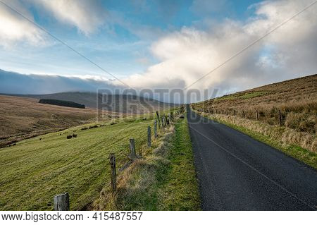 Remote Mountatin Road Going Over The Sperrin Mountains In Northern Ireland