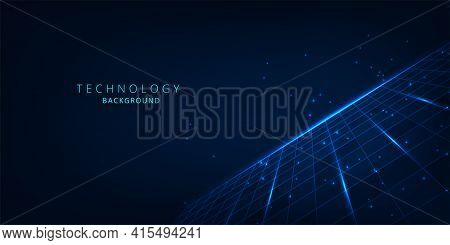 Grid Lines Connect Background.technology Connection Digital Data Concept.vector Abstract Futuristic 