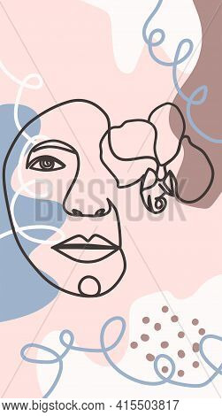 Woman Face Flowers Vector Photo Free Trial Bigstock