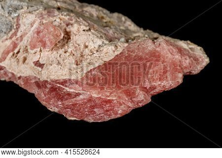 Macro Stone Cobalt Calcite Mineral On A Black Background