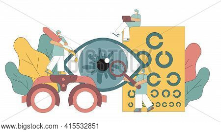 Ophthalmologist Concept. Optometry For Glasses. Myopia Of The Eyes. Optometry For Glasses. Eye Treat