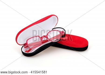 Sunglasses And Spectacle Case Isolated On White Background