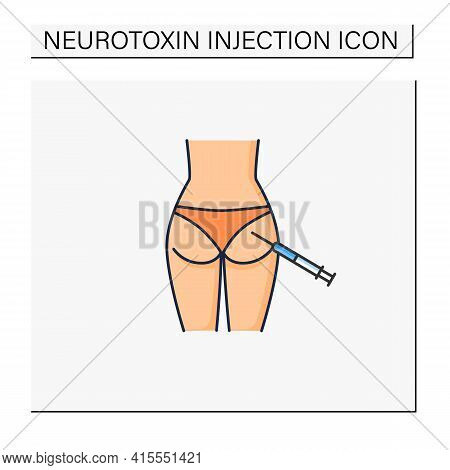Cosmetic Injection Color Icon.injection Into Buttocks.correction, Lifting Of Buttock. Surgery. Beaut