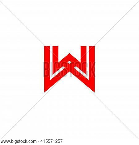 Letter Wx Simple Stripes Geometric Logo Vector