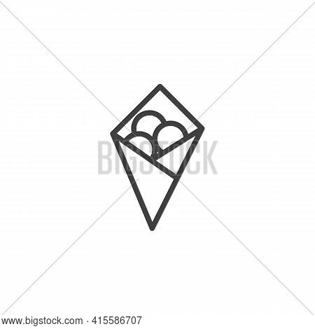 Fried Cheese Balls Line Icon. Linear Style Sign For Mobile Concept And Web Design. Crispy Cheese Bal