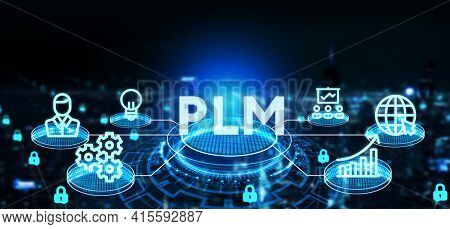 Plm Product Lifecycle Management System Technology Concept. Technology, Internet And Network Concept