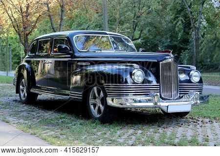 Budapest, Hungary -- September 9. 2020, Zis-110 Retro Russian Car On The Street On Public Area Budap