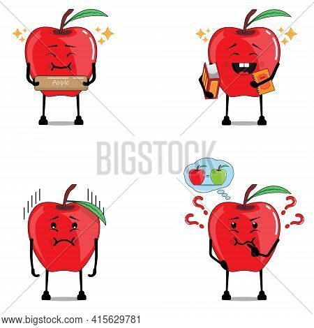 Set Of Funny Cute Durian Fruits Characters