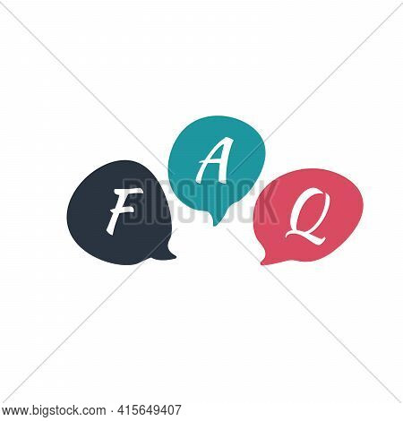 Three Chat Speech Message Bubbles With Question Marks. Forum Faq Icon. Communication Concept. Stock 