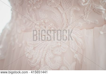 Part Of White Wedding Dress With Lace